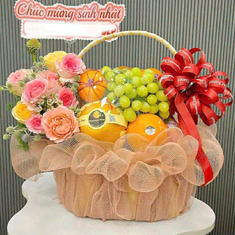 Giỏ Trái Cây Kết Hợp Hoa Tươi - TC406